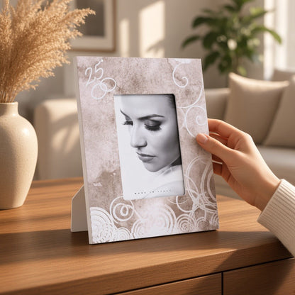 Moldura para fotografias com faixa larga e 25.º aniversário 13x18 cm