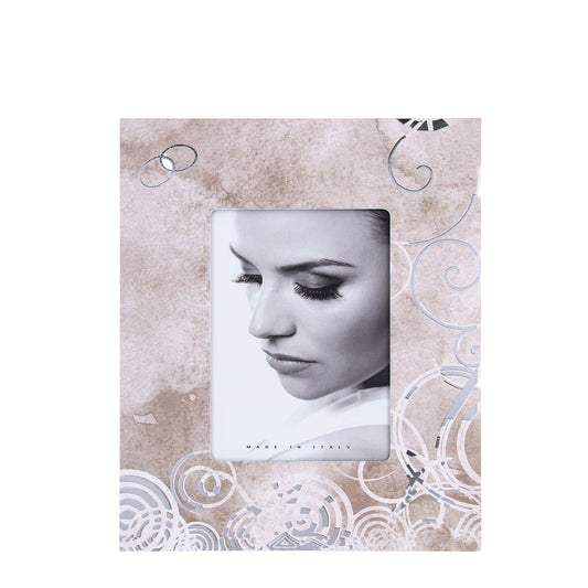 Wide-band photo frame with wedding rings 13x18 cm