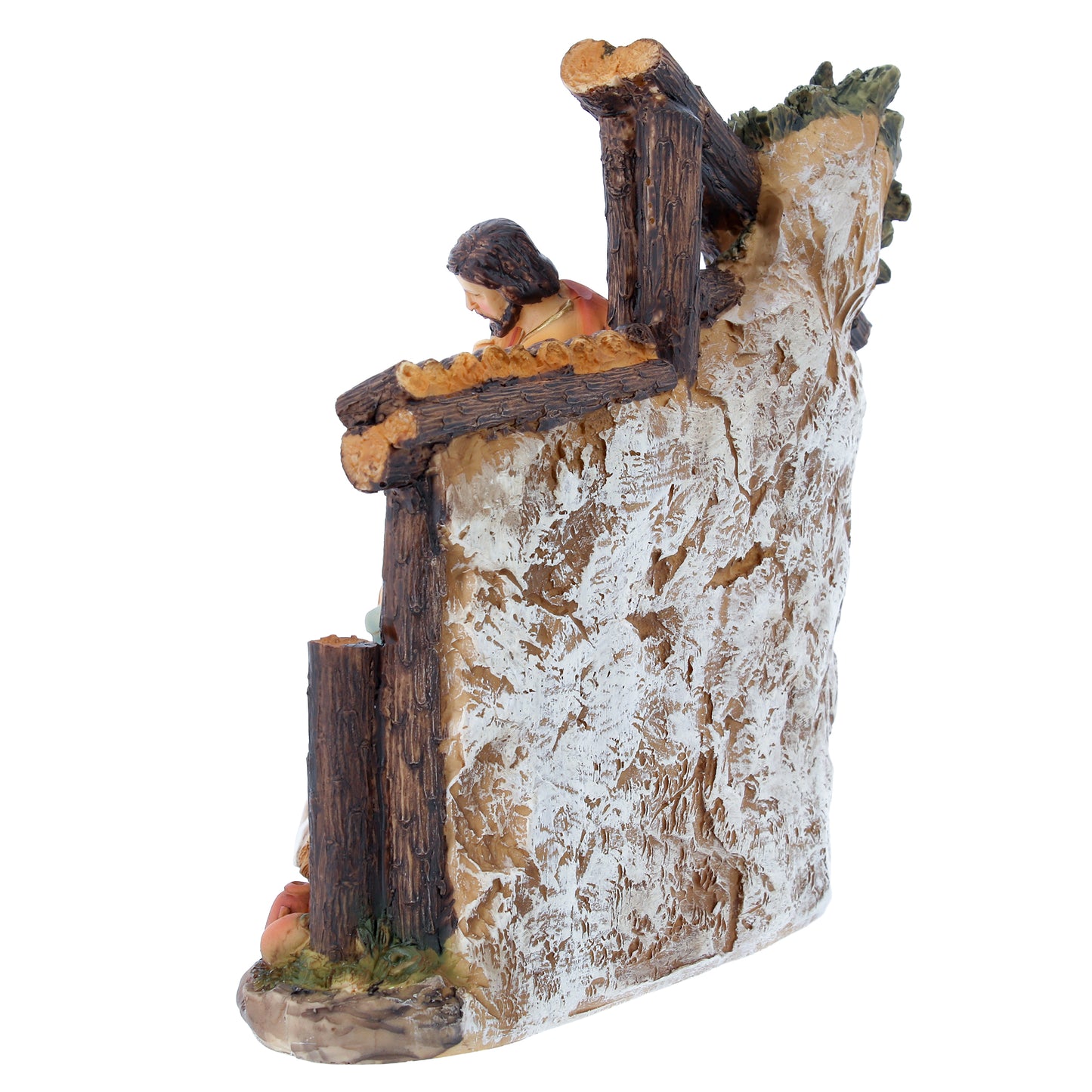 Presepe in resina dipinto a mano. Dimensioni 15x16 cm