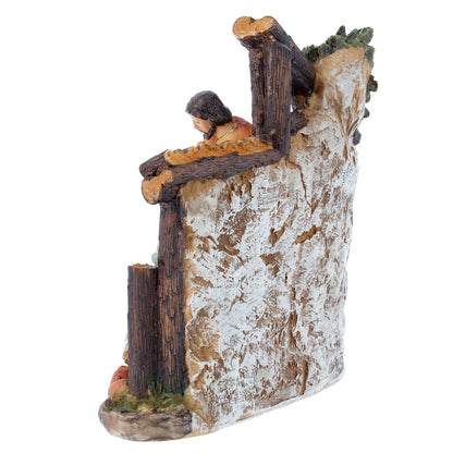 Presepe in resina dipinto a mano. Dimensioni 15x16 cm