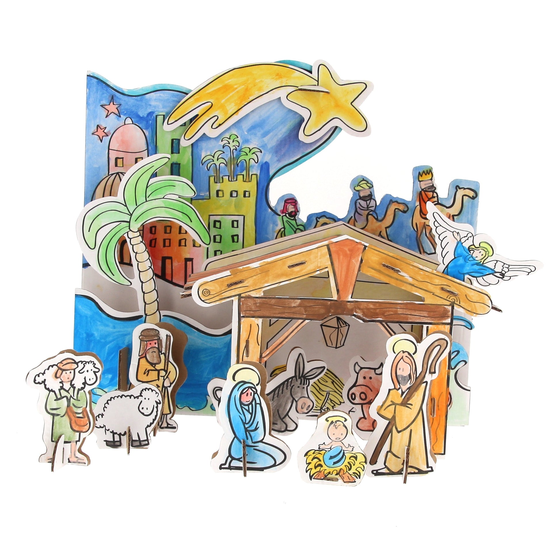 Presepe componibile in cartone per bambini
