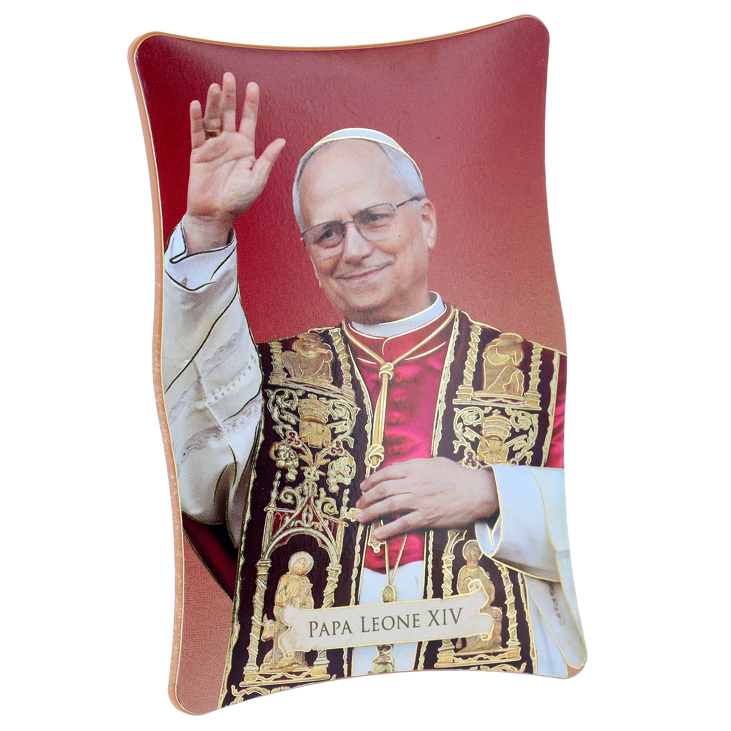 Quadro smussato Papa Leone da appendere o da appoggio. Dimensioni 7x11 cm