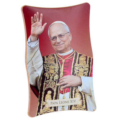 Quadro smussato Papa Leone da appendere o da appoggio. Dimensioni 7x11 cm