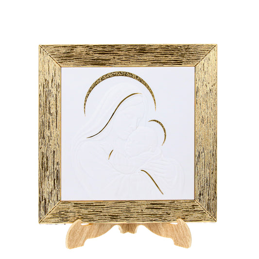 Quadro Maternità 20x20 cm Foglia Oro Parete e Tavolo