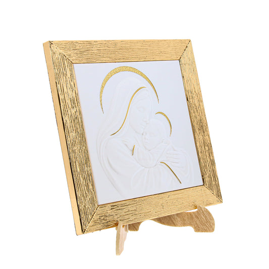 Quadro Maternità 20x20 cm Foglia Oro Parete e Tavolo