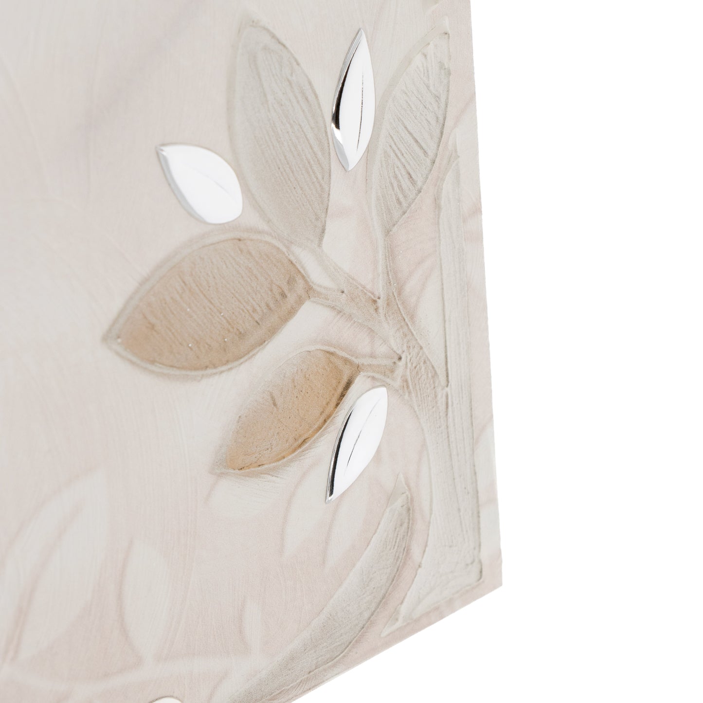 Quadro Sacra Famiglia e Albero della Vita con particolari in argent. Dimensioni 98x48 cm