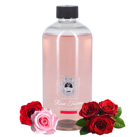 Ricarica per Diffusore Ambienti, Rosa Toscana, Profumatore Casa. 500 ml