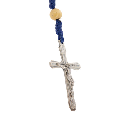 Rosario di San Carlo Acutis in legno con corda e croce in metallo