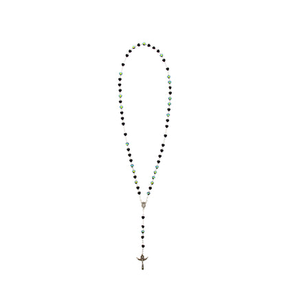 Rosary with 6 mm scarab-colored heart beads