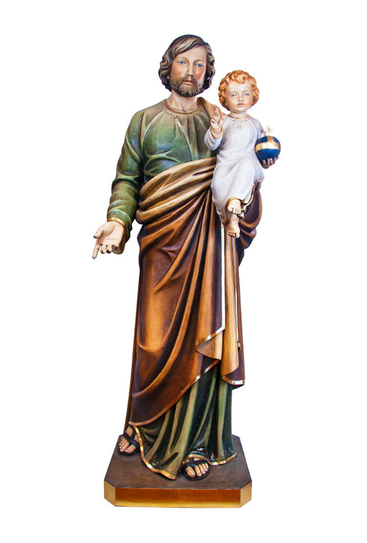 Statua san Giuseppe, in legno. Altezza 180 cm