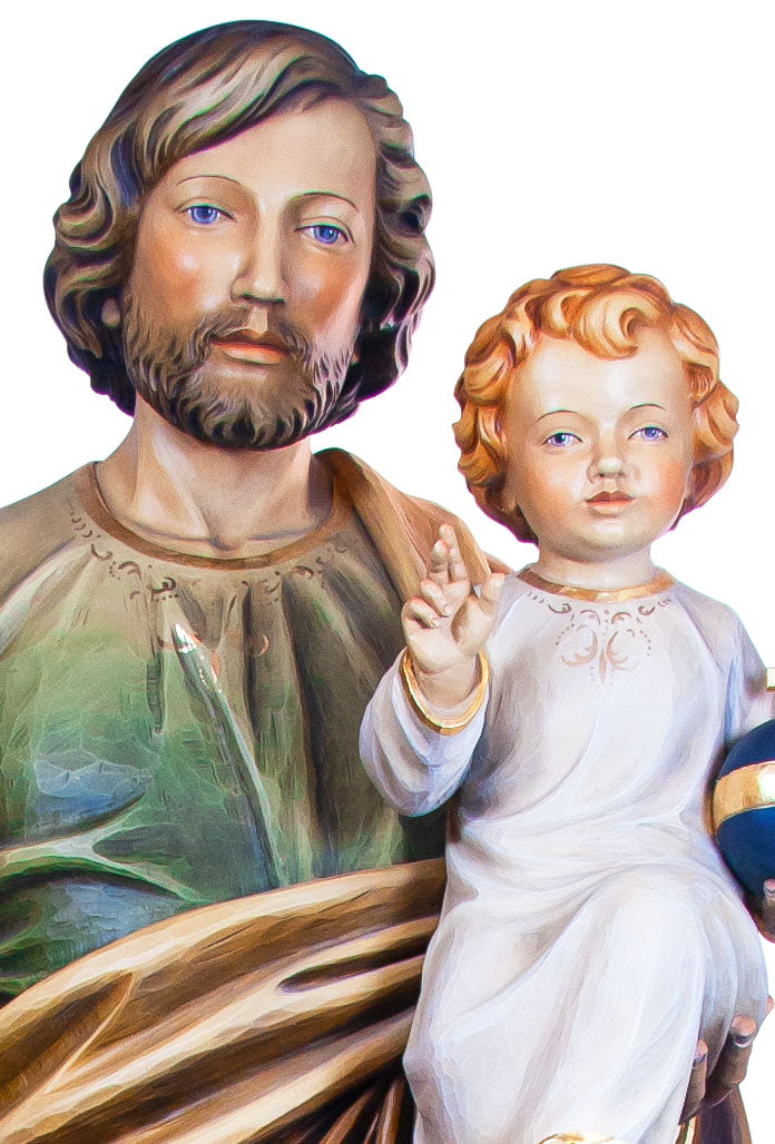 Statua san Giuseppe, in legno. Altezza 180 cm
