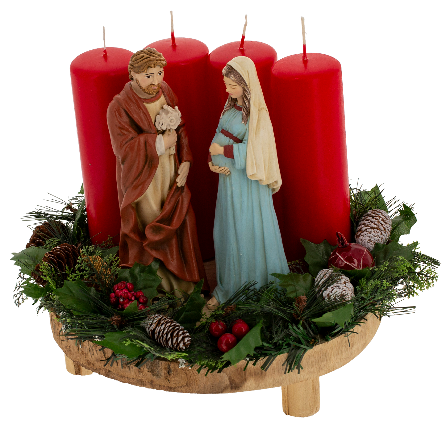 La Sacra Attesa. Madonna Gestante e S. Giuseppe protettore della Famiglia, in polvere di marmo.