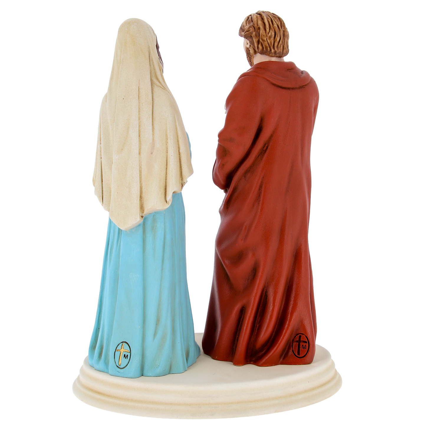 La Sacra Attesa. Madonna Gestante e S. Giuseppe protettore della Famiglia, in polvere di marmo.