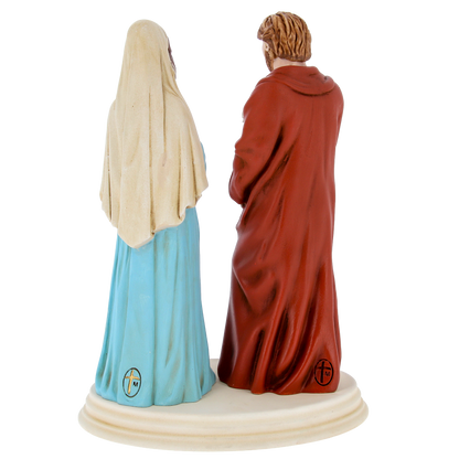 La Sacra Attesa. Madonna Gestante e S. Giuseppe protettore della Famiglia, in polvere di marmo.
