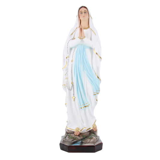 Statua Madonna di Lourdes in resina vuota, occhi in vetro. Altezza 105 cm