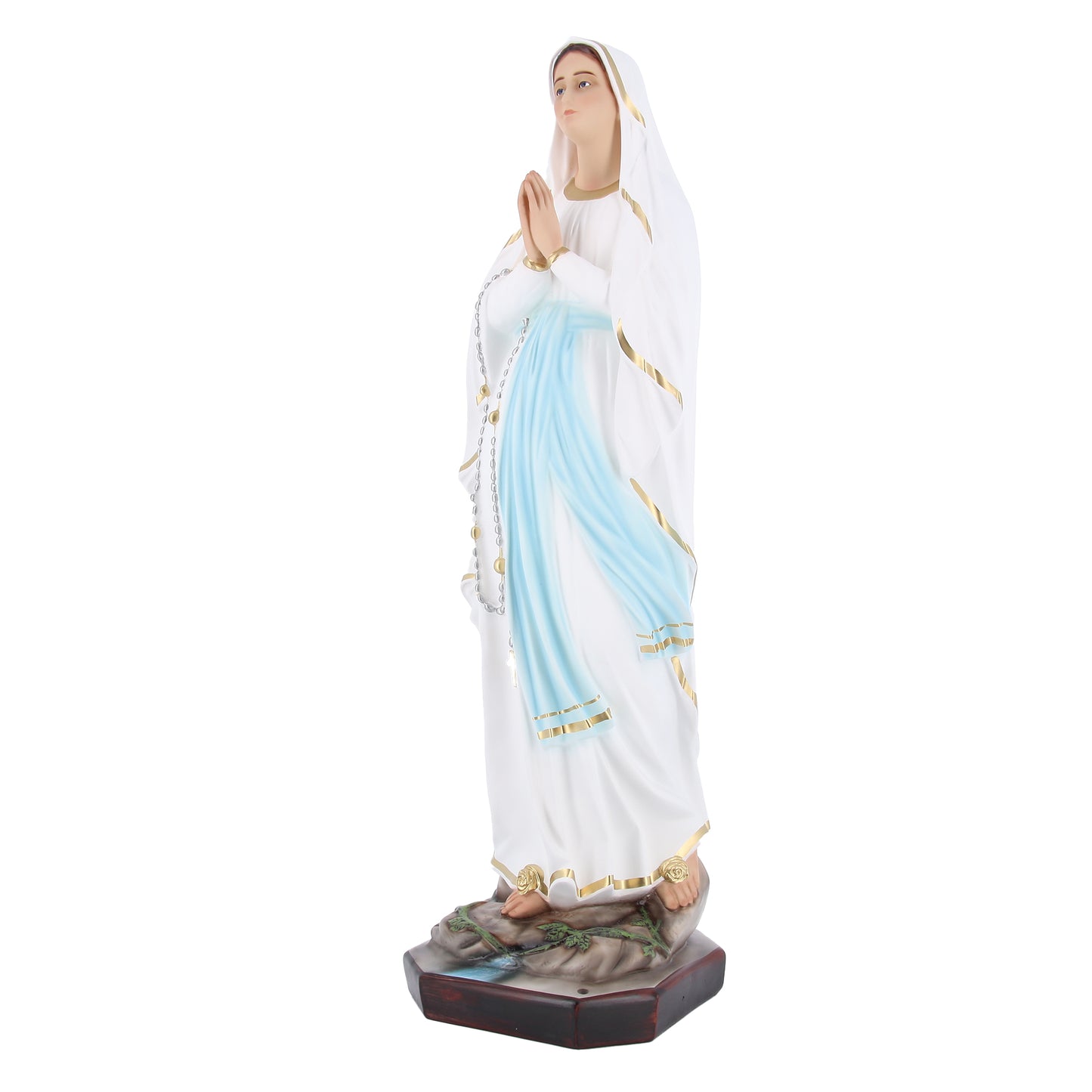 Statua Madonna di Lourdes in resina vuota, occhi in vetro. Altezza 105 cm