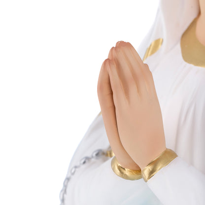 Statua Madonna di Lourdes in resina vuota, occhi in vetro. Altezza 105 cm