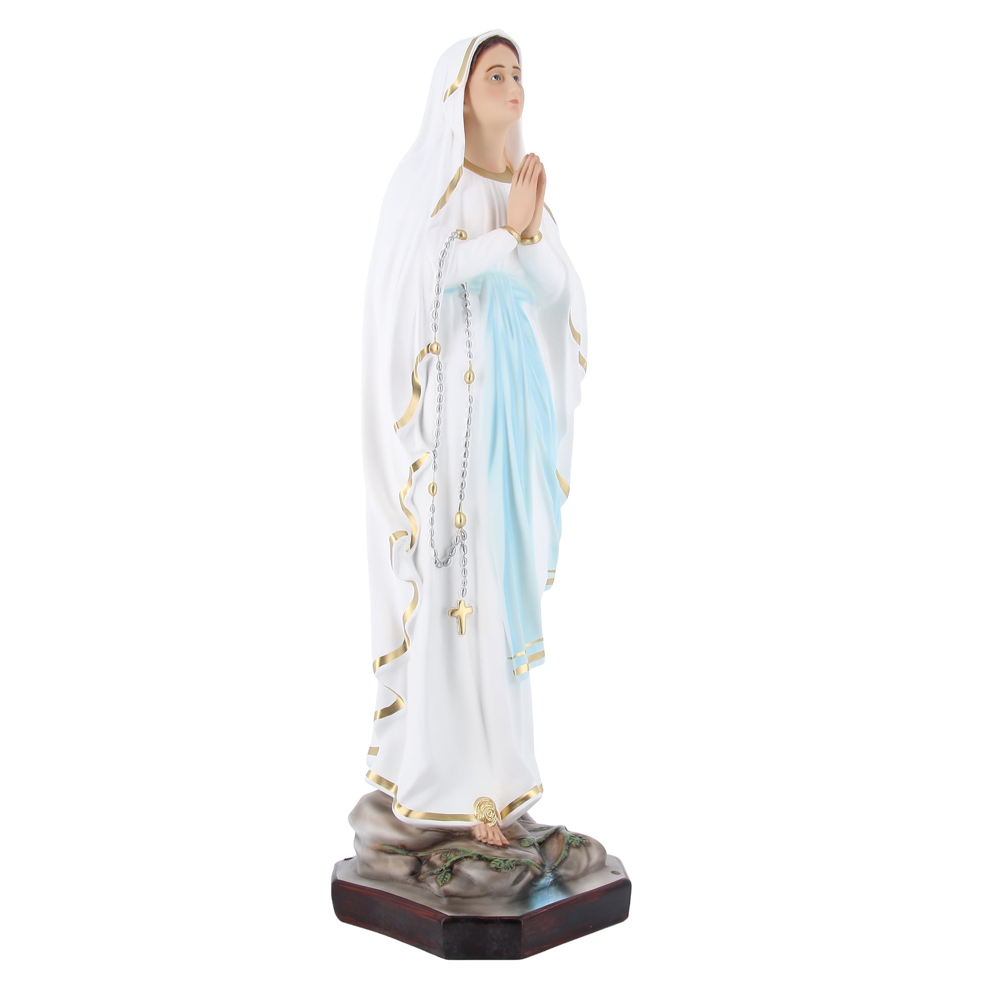 Statua Madonna di Lourdes in resina vuota, occhi in vetro. Altezza 105 cm
