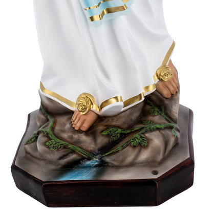 Statua Madonna di Lourdes in resina vuota, occhi in vetro. Altezza 105 cm