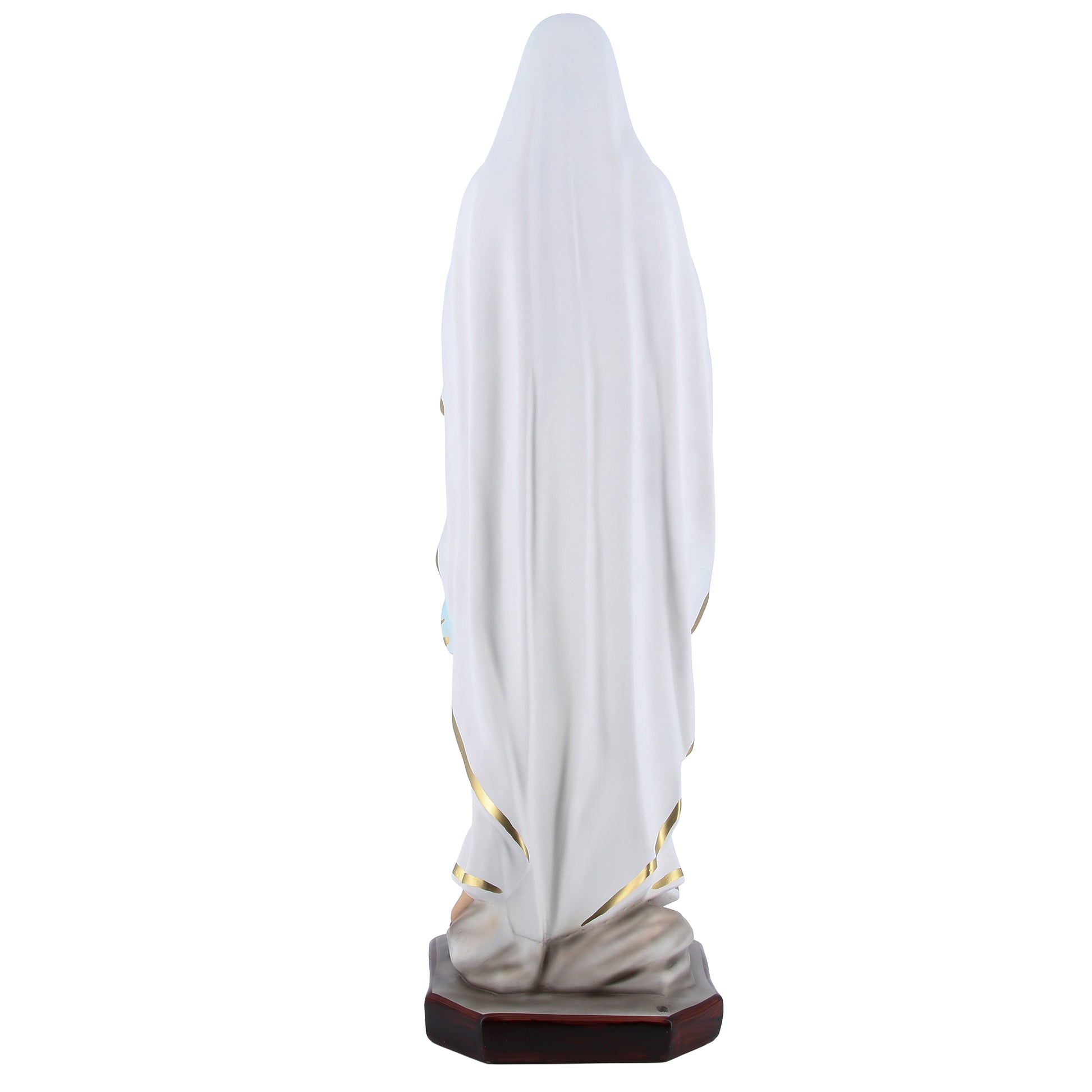 Statua Madonna di Lourdes in resina vuota, occhi in vetro. Altezza 105 cm