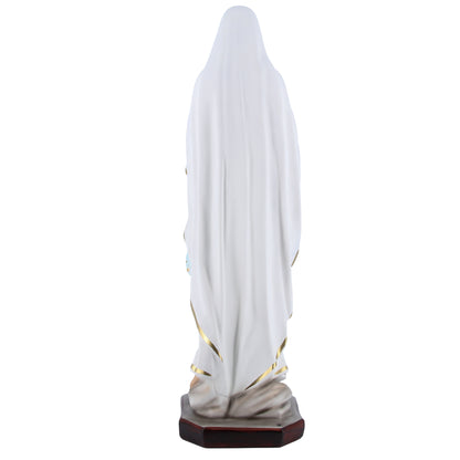 Statua Madonna di Lourdes in resina vuota, occhi in vetro. Altezza 105 cm