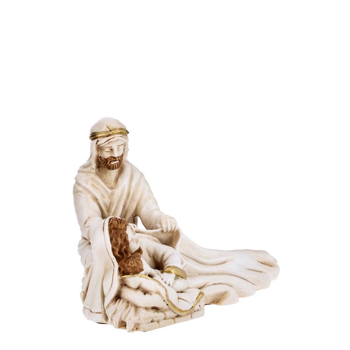 Statue de la Nativité en résine blanche 8 cm