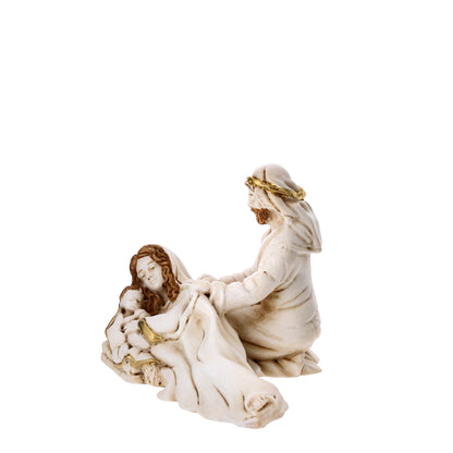 Statue de la Nativité en résine blanche 8 cm