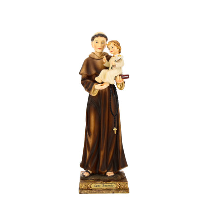 Statue des heiligen Antonius von Padua aus Kunstharz. Höhe 32 cm