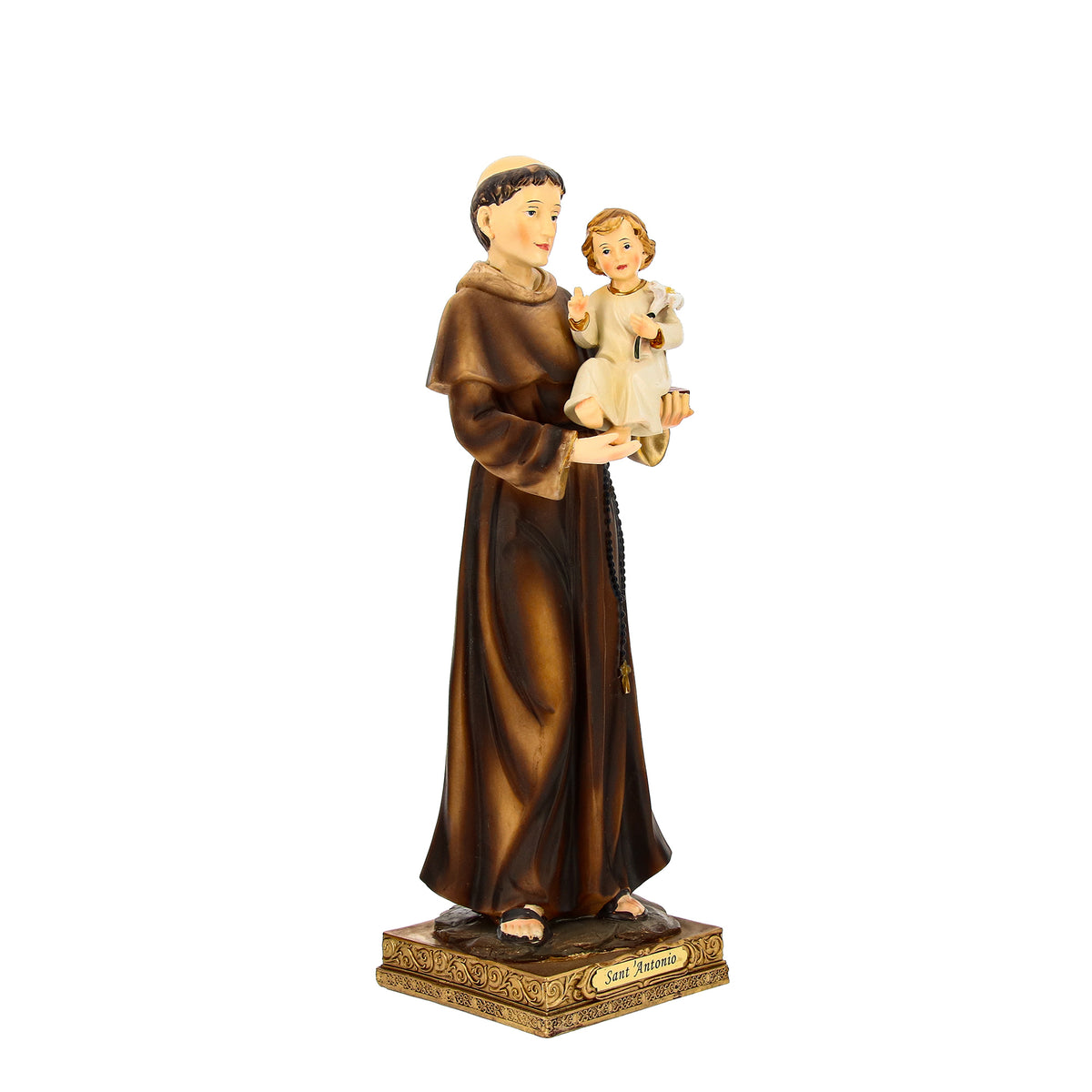 Statue des heiligen Antonius von Padua aus Kunstharz. Höhe 32 cm