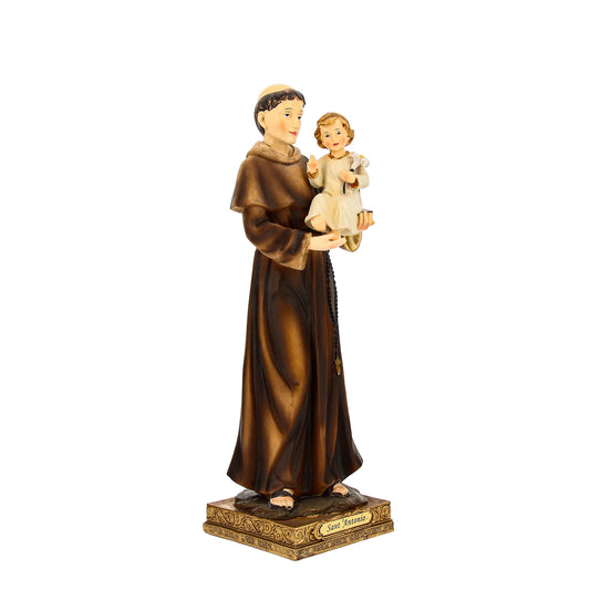 Statua Sant'Antonio di Padova in Resina con Bambino 32 cm
