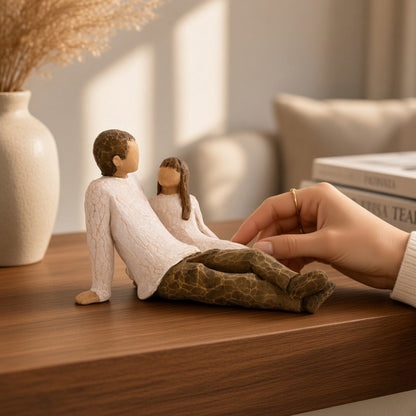 Statua Willow Tree Padre e Figlia in Resina 10 cm