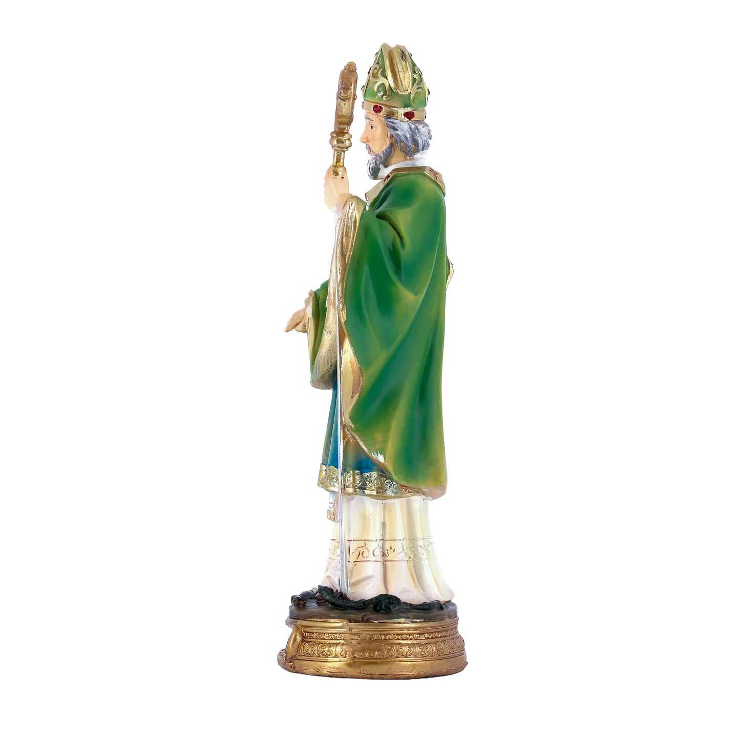 Statua San Patrizio in resina. Altezza 20 cm