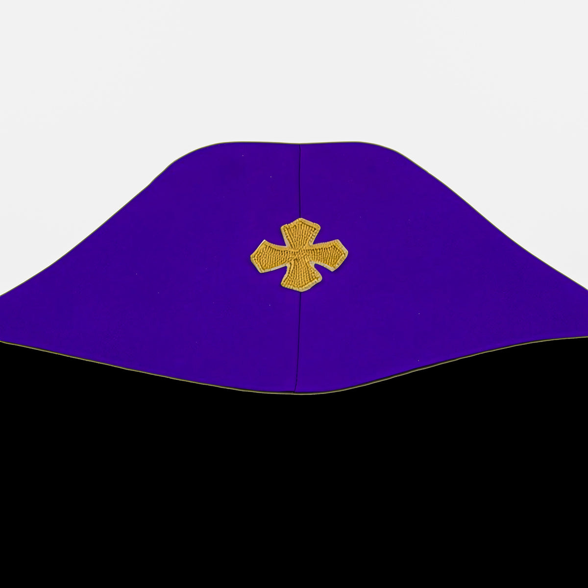 Stola sacerdotale ricamata con IHS confezionata in tessuto saten viola