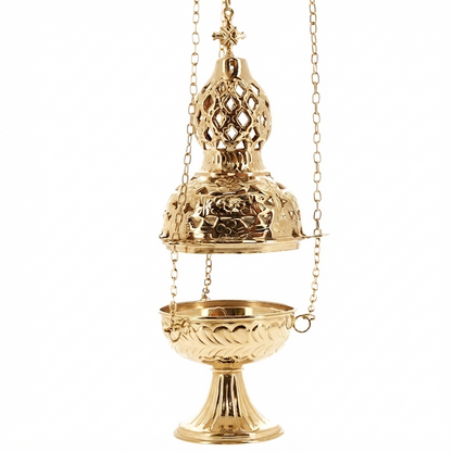 Turibolo Liturgico in Ottone Dorato 26 cm | Arredi Sacri