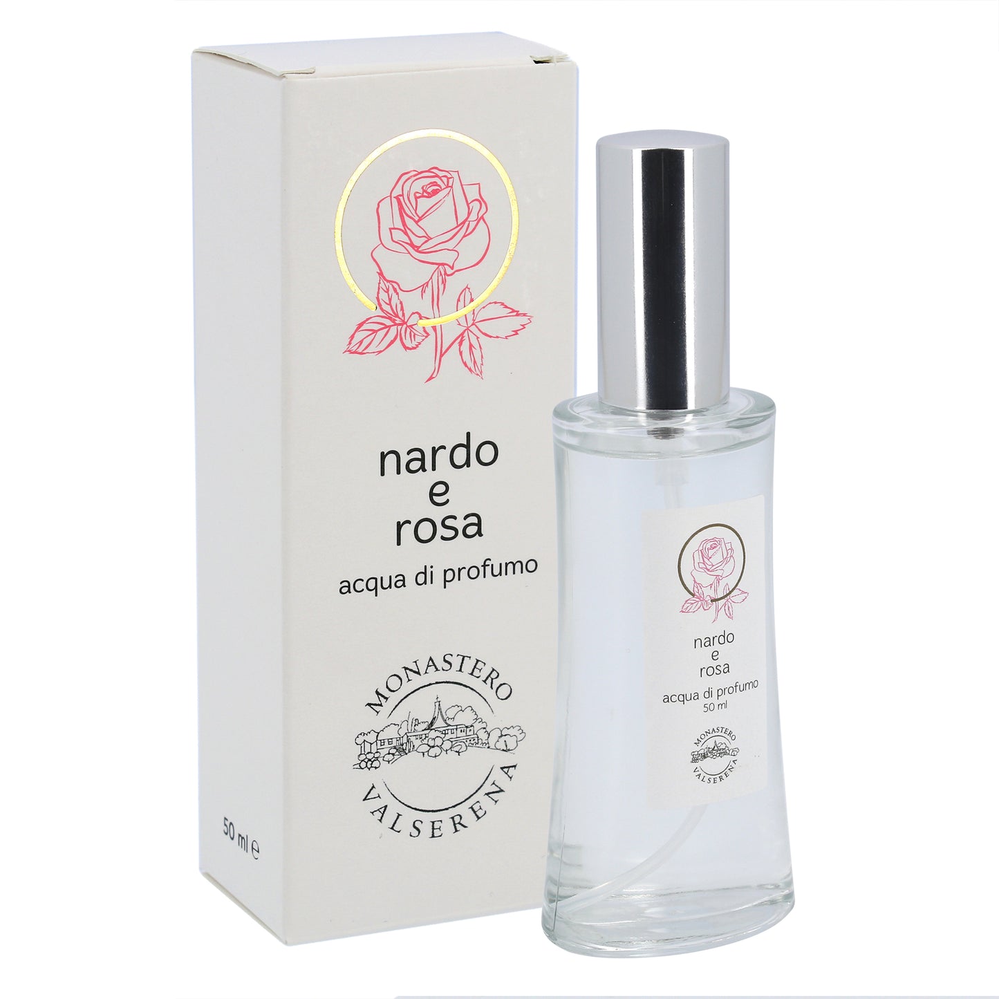 Acqua di profumo, fragranza Nardo e Rosa. Confezione da 50 ml