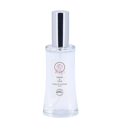 Acqua di profumo, fragranza Nardo e Rosa. Confezione da 50 ml