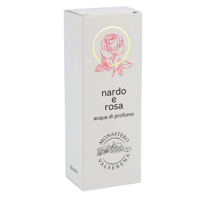 Acqua di profumo, fragranza Nardo e Rosa. Confezione da 50 ml