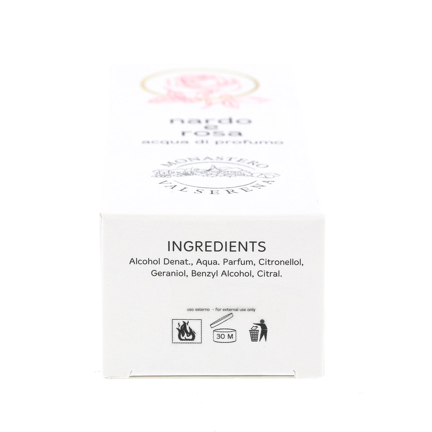 Acqua di profumo, fragranza Nardo e Rosa. Confezione da 50 ml