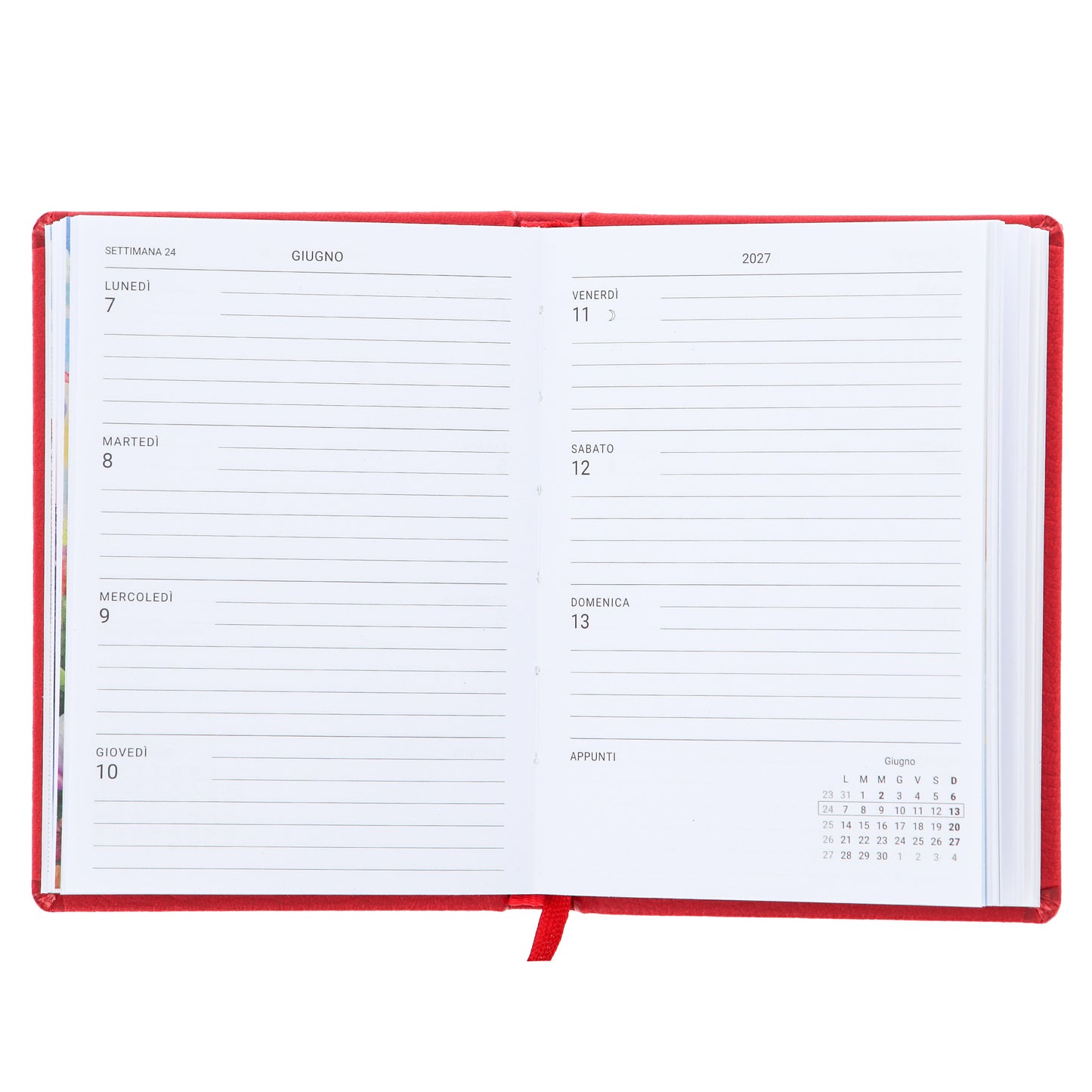 Agenda settimanale pocket 2027 rossa