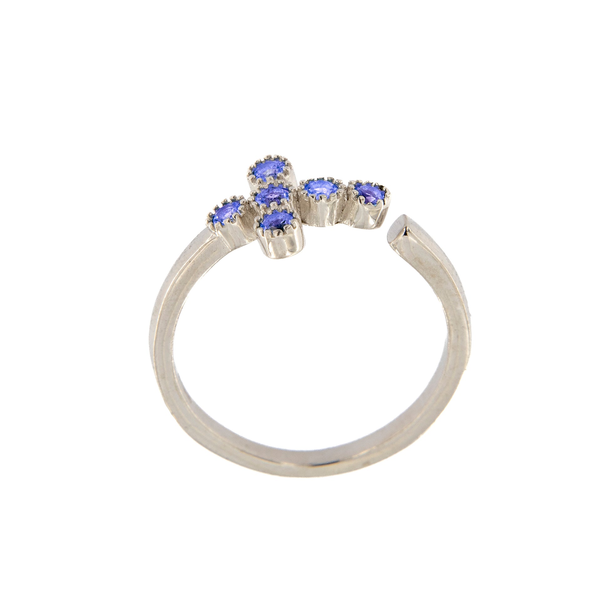 Anello Lumae Patronus, croce con zirconi viola, argento 925
