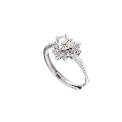Anello Lumina, Cuore con zirconi bianchi, argento 925