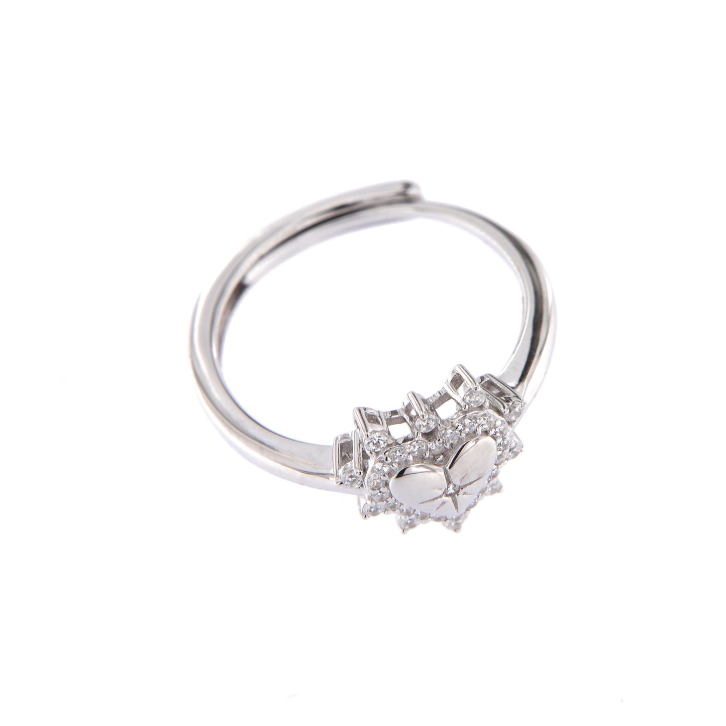 Anello Lumina, Cuore con zirconi bianchi, argento 925