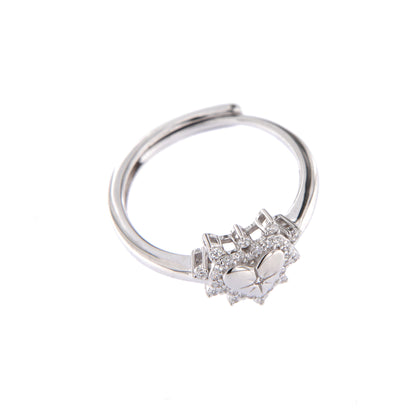 Anello Lumina, Cuore con zirconi bianchi, argento 925