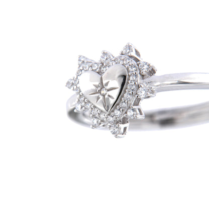 Anello Lumina, Cuore con zirconi bianchi, argento 925