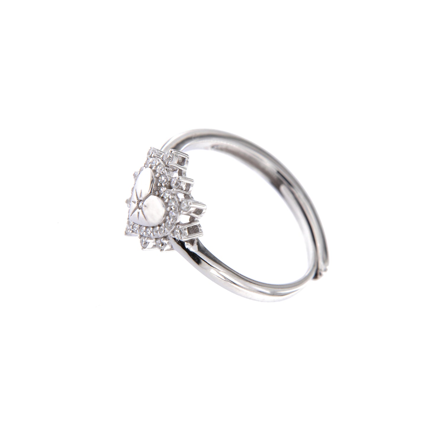 Anello Lumina, Cuore con zirconi bianchi, argento 925