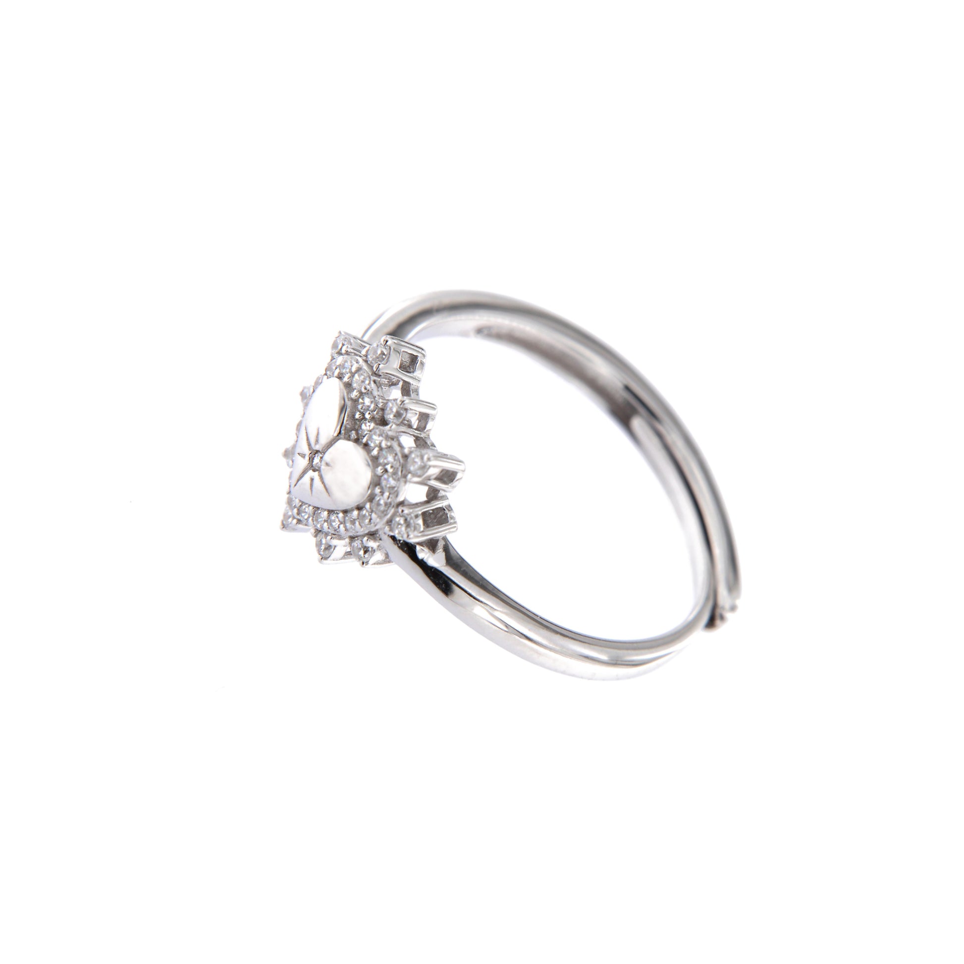 Anello Lumina, Cuore con zirconi bianchi, argento 925
