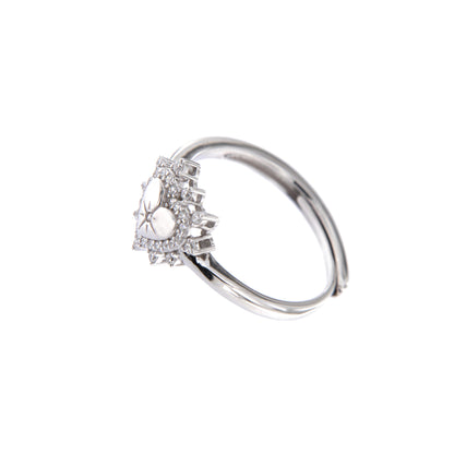 Anello Lumina, Cuore con zirconi bianchi, argento 925