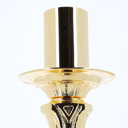 Portacerone rococo' in ottone dorato. Altezza 50 cm