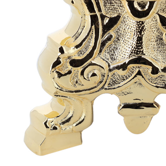 Portacerone rococo' in ottone dorato. Altezza 50 cm