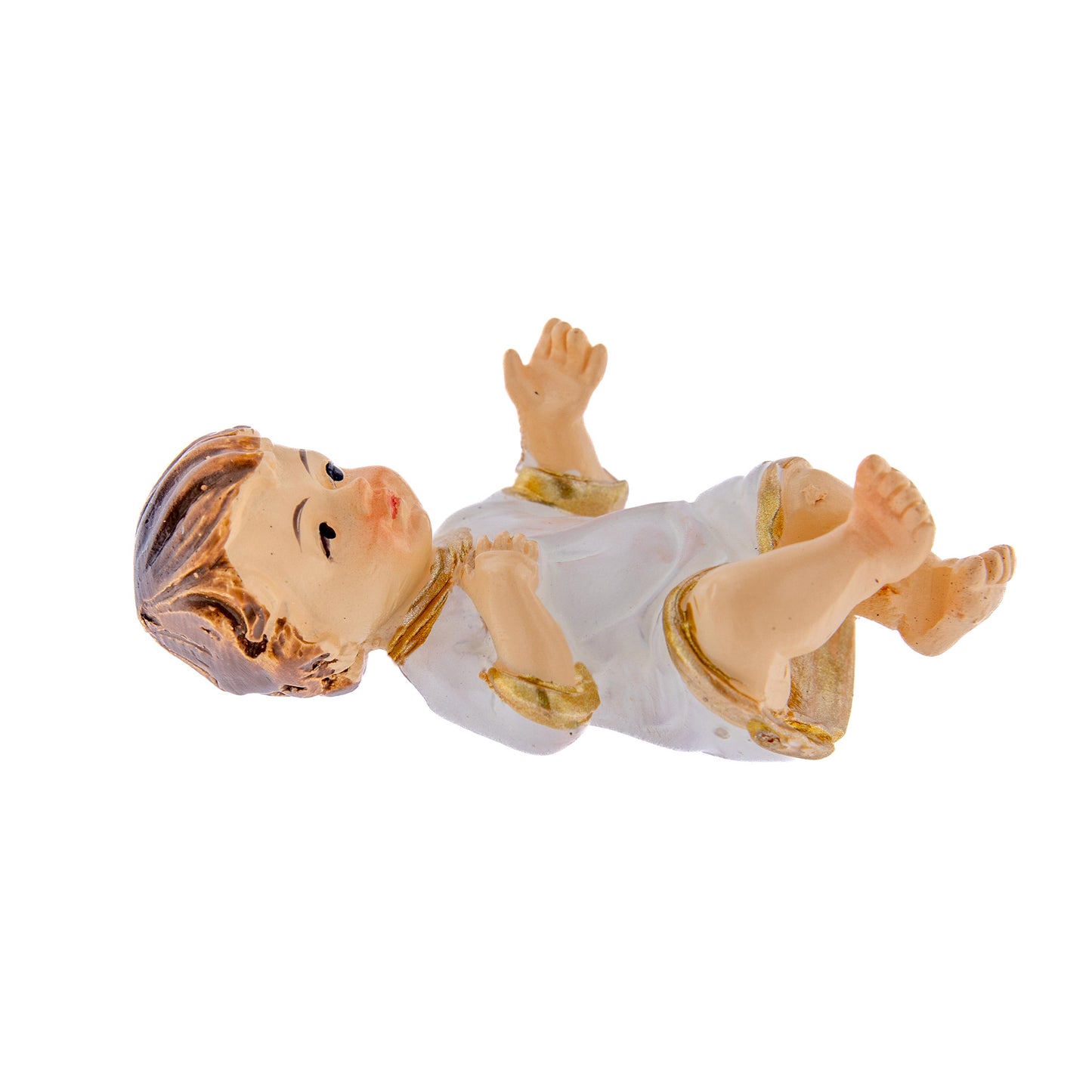 Statua Gesù Bambino con lenzuolo, in resina. Altezza 4,5 cm